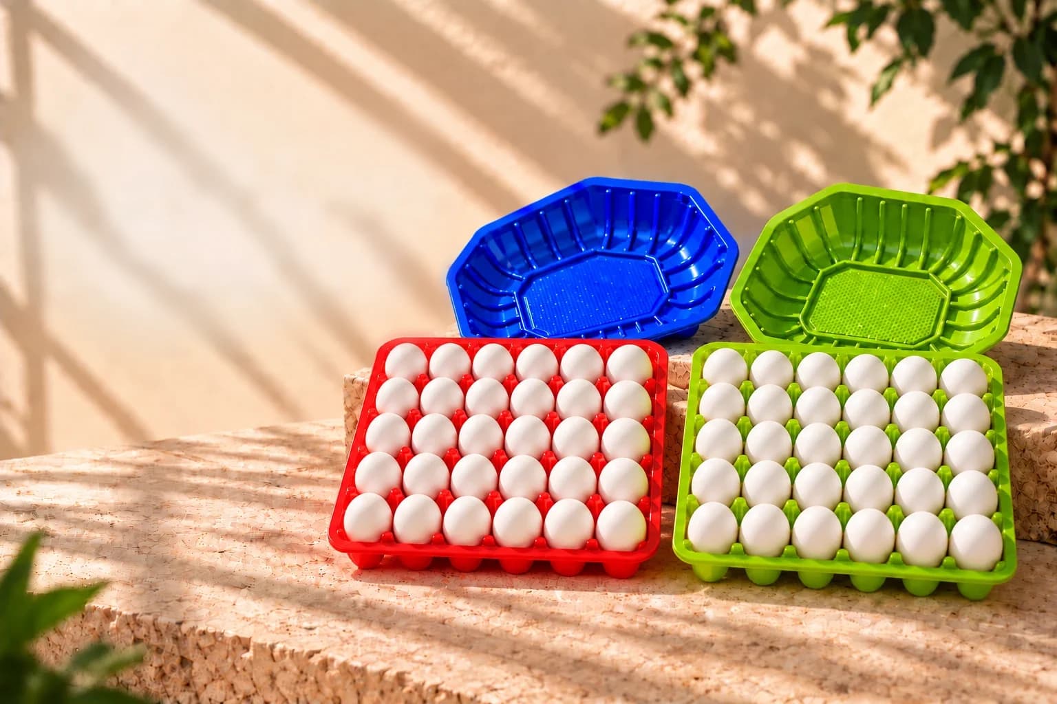 Poultry and egg trays in several colours