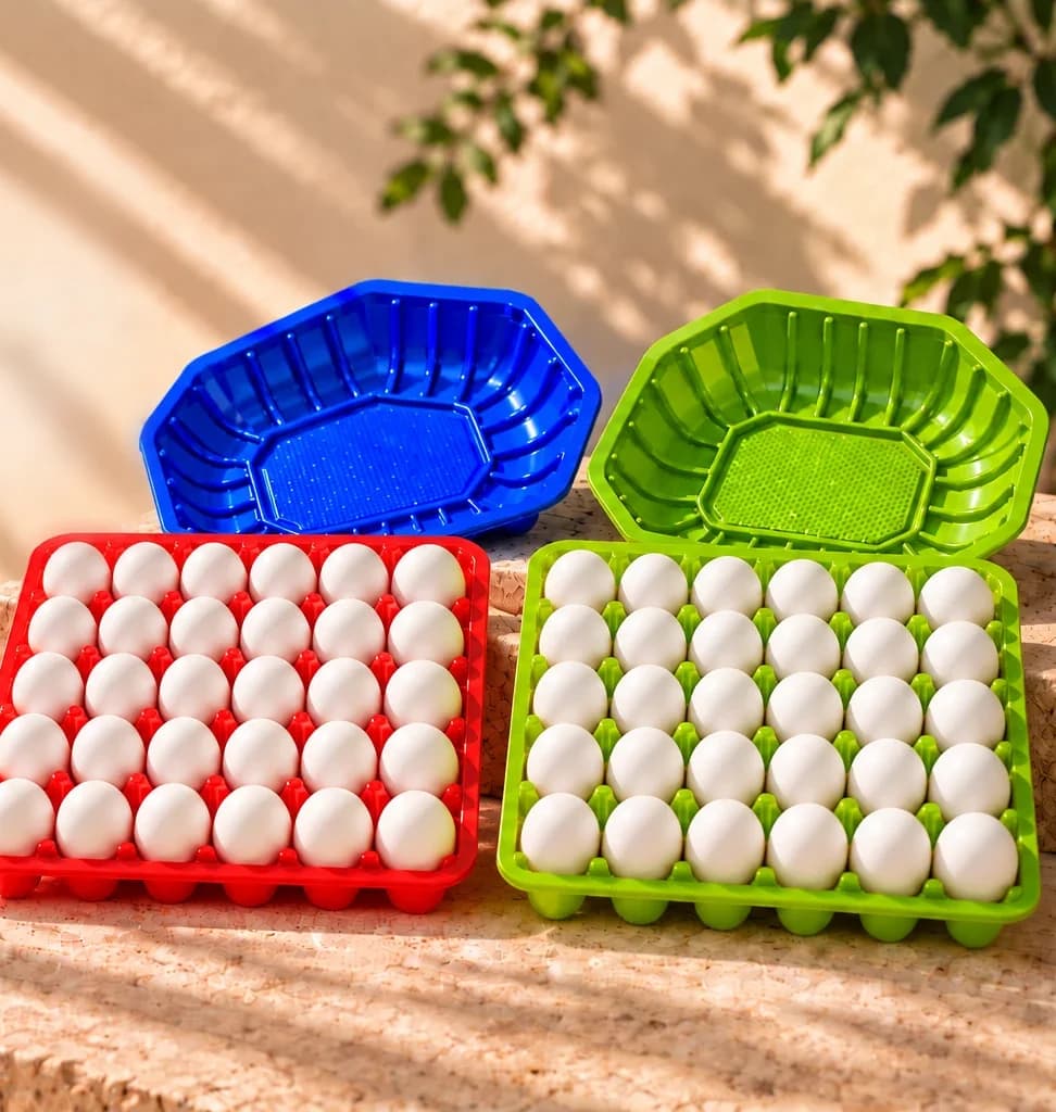 Poultry and egg trays in several colours